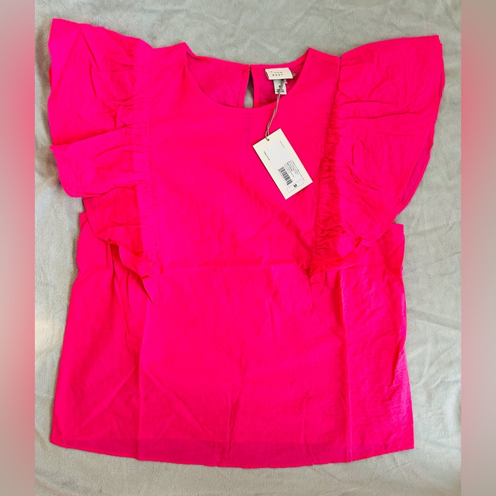 Women’s Pink Ruffle Sleeve Top